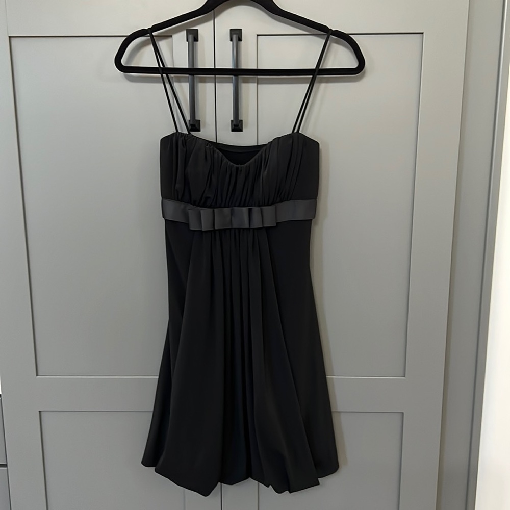 {Morgan & Co} Sz S Black Empire Waist Spaghetti Strap Dress
